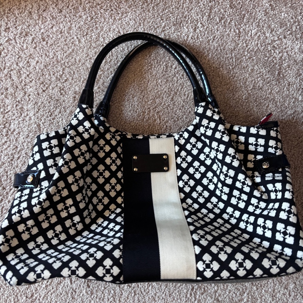 Kate spade Black and White Tote Polka Dot Pattern diaper bag
